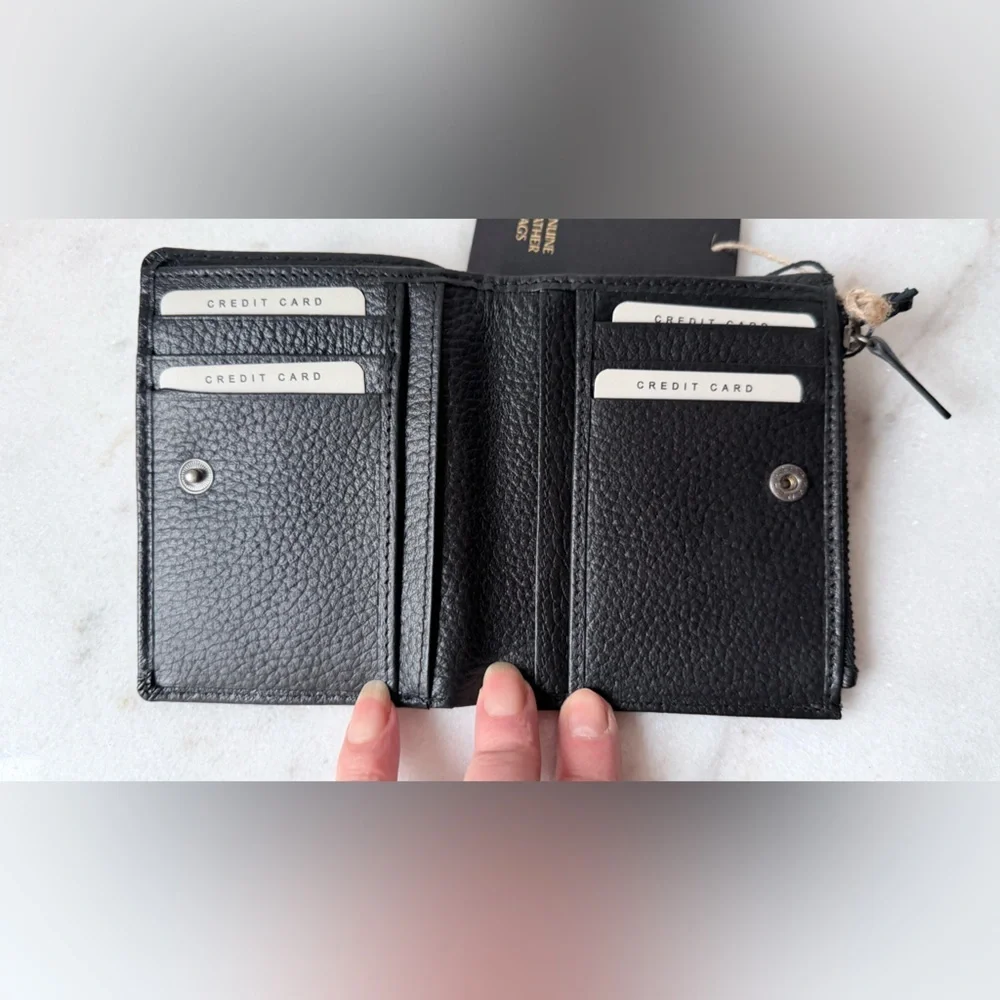 Black Leather Wallet. Unisex wallet
